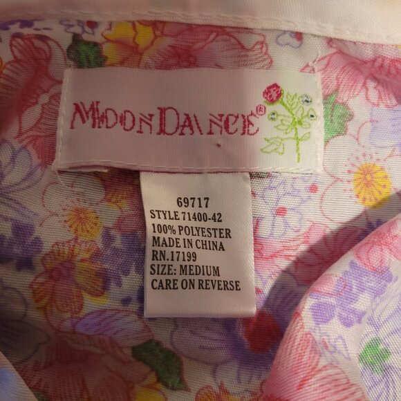 Vintage Moon Dance Sz Med  Sleeveless Top Artist Smock Vest Pearl Snap Pockets - Picture 5 of 5